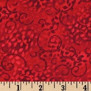  110 Wide Quilt Backing Complementary Climbing Vines Red 