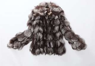 0203 women silver fox fur coat coats jacket jackets overcoat garment 