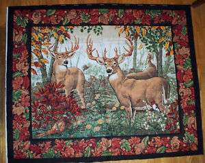 Broken Silence Autumn Deer Wallhanging Fabric Panel  