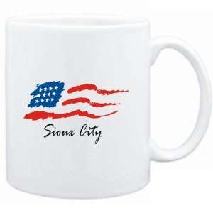  Mug White  Sioux City   US Flag  Usa Cities Sports 