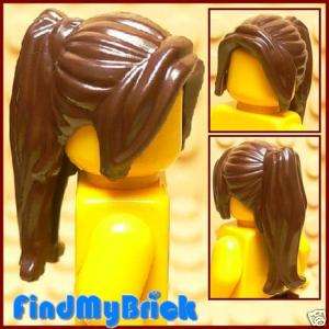 G110A Lego Ponytail Long Hair Side Bangs Dark Brown NEW  