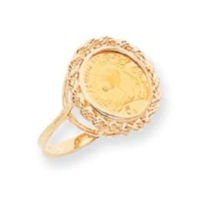  14k Gold 1/20th Panda Coin Ring: Jewelry