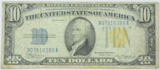   US $10 TEN DOLLAR SILVER CERTIFICATE PAPER CURRENCY P244138  