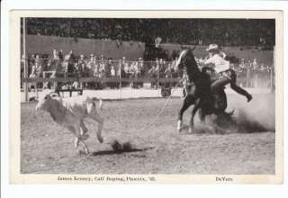 James Kenney Calf Roping Rodeo Phoenix Devere Helfrich Old Postcard 