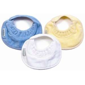  Neutral Newborn Bibs 3 Pack in Pale Blue / White / Butter 