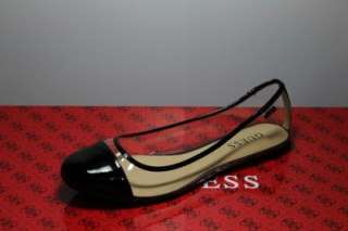 New Guess Flats By Marciano Lucinda Black Pat/ PU 10  