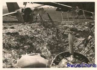 Port. Photo TOTAL LOSS Shot Down Luftwaffe Ju 52 Transport Plane 