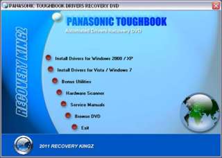 PANASONIC ToughBook CF 28 DRIVER RESTORE RECOVERY CD  