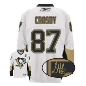  Sidney Crosby Signed Jersey Penguins White Replica Sports 