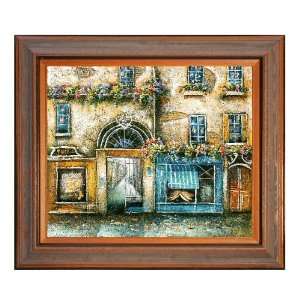  Sidewalk Shop with Gated Alley   Hand Painted Oil Painting 
