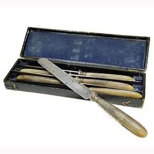  Antique Chatelleraud Bone Handled Knife Set, 11 Kitchen 