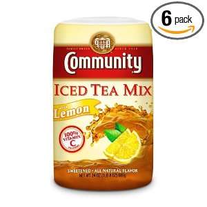 Community Coffee Lemon and Sugar Tea Mix, 24 Ounce (Pack of 6):  