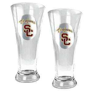 USC Trojans 2pc Pilsner Glass Set 