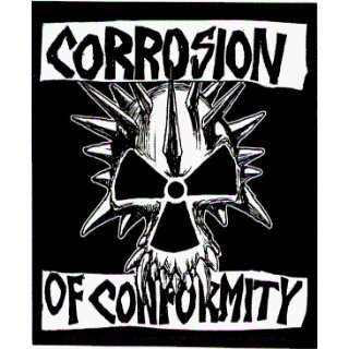  Corrosion of Conformity   Black & White Skull with Spikes 