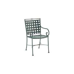 : Woodard Sheffield Wrought Iron Metal Arm Patio Dining Chair Smooth 