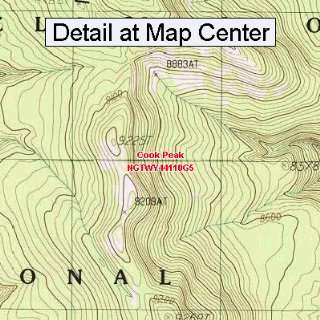   Topographic Quadrangle Map   Cook Peak, Wyoming (Folded/Waterproof