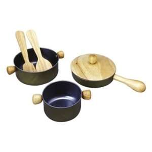  Wooden Toy Cooking Set: Toys & Games