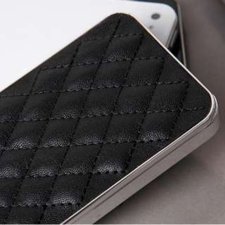 Deluxe Leather Chrome Hard Case Cover for All Apple iPhone 4S 4G AT&T 