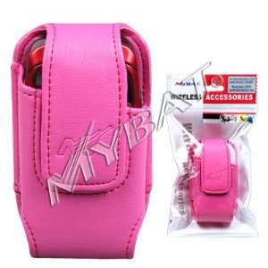  Hot Pink Leather Vertival Cover Pouch Belt Clip for Samsung SGH 