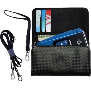 Black Purse Hand Bag Case for the Samsung SGH A167 with both a hand 