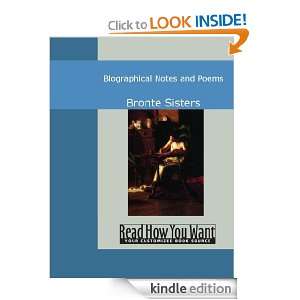 Biographical Notes and Poems Bronte Sisters  Kindle Store