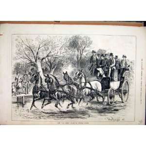   Horses Caoch Virginia Water 1880 Country Scene Print