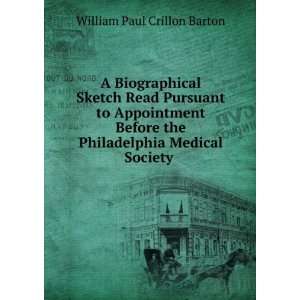   the Philadelphia Medical Society . William Paul Crillon Barton Books
