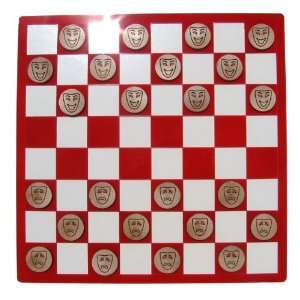   THR001CKS Laser Etched Comedy vs. Tragedy Checkers Set: Toys & Games