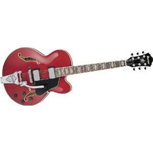   Semi Hollow Acoustic Electric Guitar   Transparent Red Musical