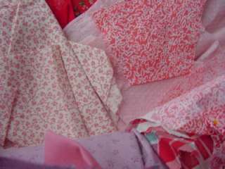   tiny prints cotton FABRICS QUILT CRAFT Sew all PINKS & REDS remnants