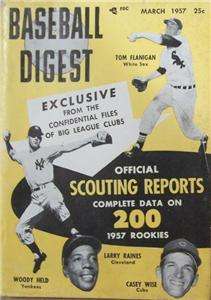 1957 BASEBALL DIGEST   SCOUTING REPORT   COMPLTETE DATA ON 1957 