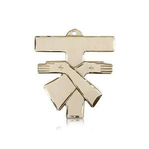  14kt Gold Franciscan Cross Medal Jewelry