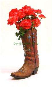 Western Ranch Decor 12 Resin Cowboy Boot With Crosses 111149  