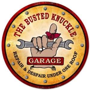    Busted Knuckle Garage BKG 22 SP Giant Round Shop Sign: Automotive