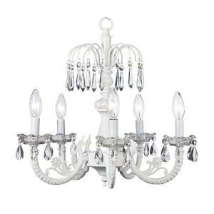  White 5 arm Water Fall Chandelier