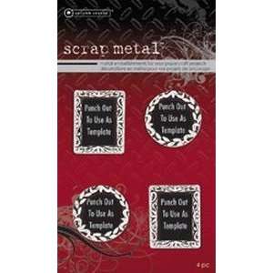  Scrapmetal Embellishments: Small Silver Circle/Rectangle 