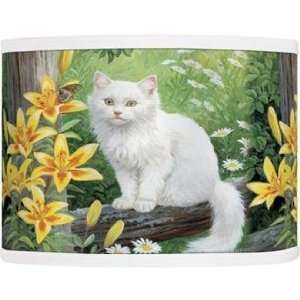  Cat and Butterfly Giclee Lamp Shade 13.5x13.5x10 (Spider 