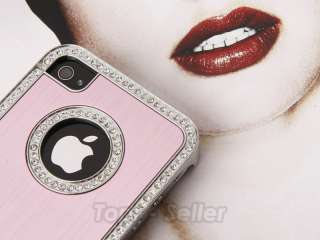   Crystal Aluminium Hard Case Cover iPhone 4 4S 4G + Free Screen Films