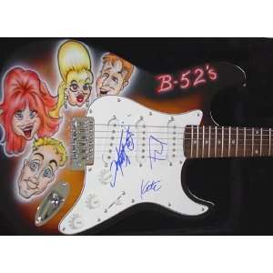  THE B 52s Autographed AIRBRUSHED Signed Guitar Musical 