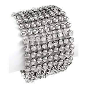 Elegant Silver with Rhinestones Mesh Style Bracelet Fashion Jewelry
