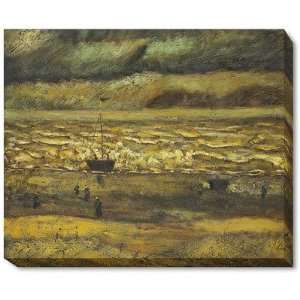 Beach at Scheveningen in Stormy Weather Canvas Art by Vincent Van Gogh 