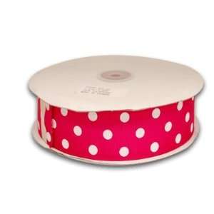   Dot 3/8 inch 50 Yards, Fuchsia with White Dots