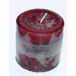   Candle Company   3 Redberry Scented Pillar Candle