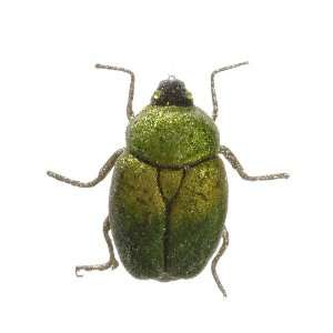   Green and Silver Scarab Beetle Christmas Ornament 