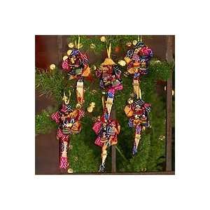  NOVICA Wool ornaments, Rainbow Christmas Carol (large 