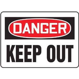 Safety Sign, Danger   Keep Out, 10 X 14, Aluminum:  