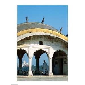  Taj Mahal seen through arches at Agra Fort, Agra, Uttar 