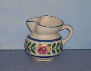 Vintage Pottery Floral Creamer   Czechoslovakia  