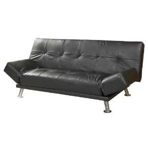   Futon Sofa Bed   Black Cover with Metal Frame Furniture & Decor