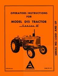 ALLIS CHALMERS D15 D 15 Series II 2 Operators Manual AC  